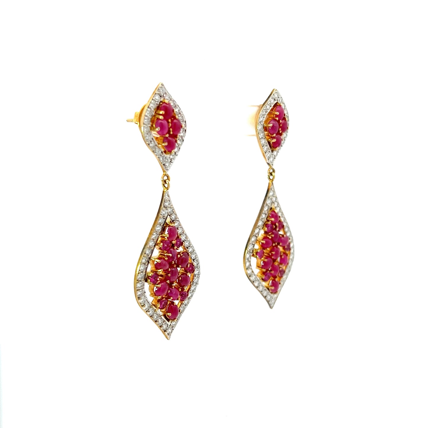Earrings w/ Ruby & Diamonds