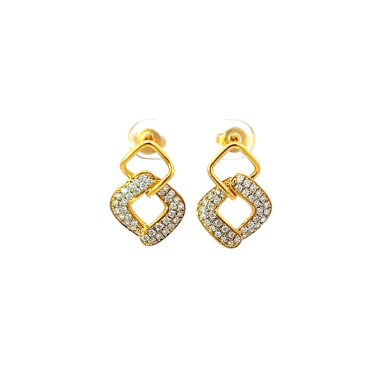 Earrings w/ 76 Diamonds VS 18K Yellow Gold