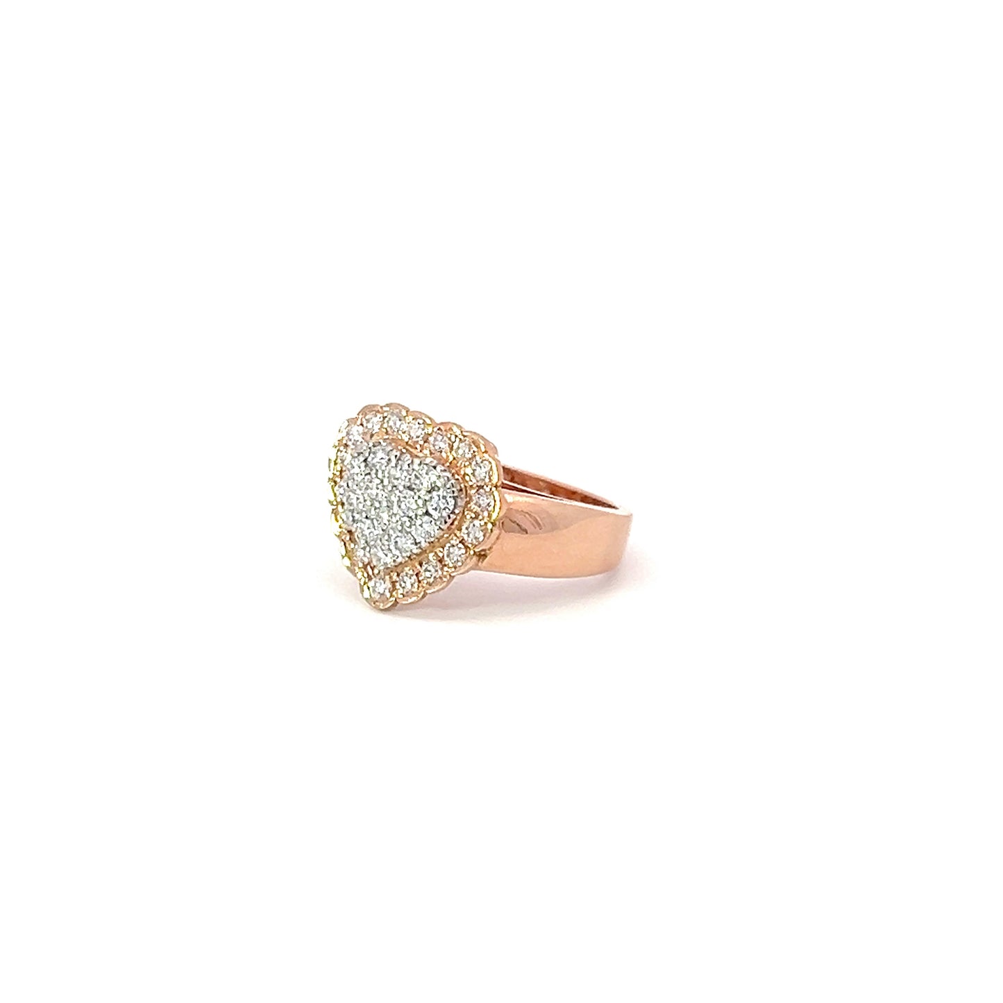 Lady's Ring Heart w/ Diamonds 18K Rose Gold