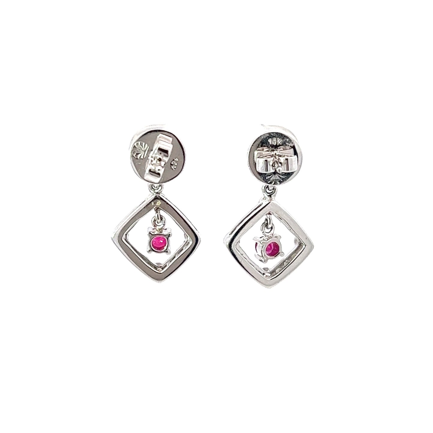 Earrings w/ Black Sapphire, Ruby & Diamonds