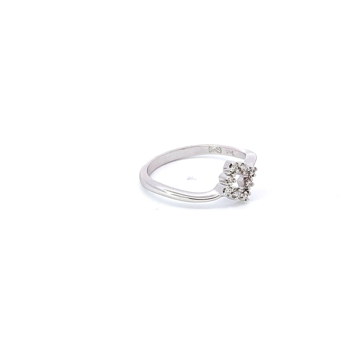 Lady's Ring w/ 8 Diamonds (.07) 14K White Gold