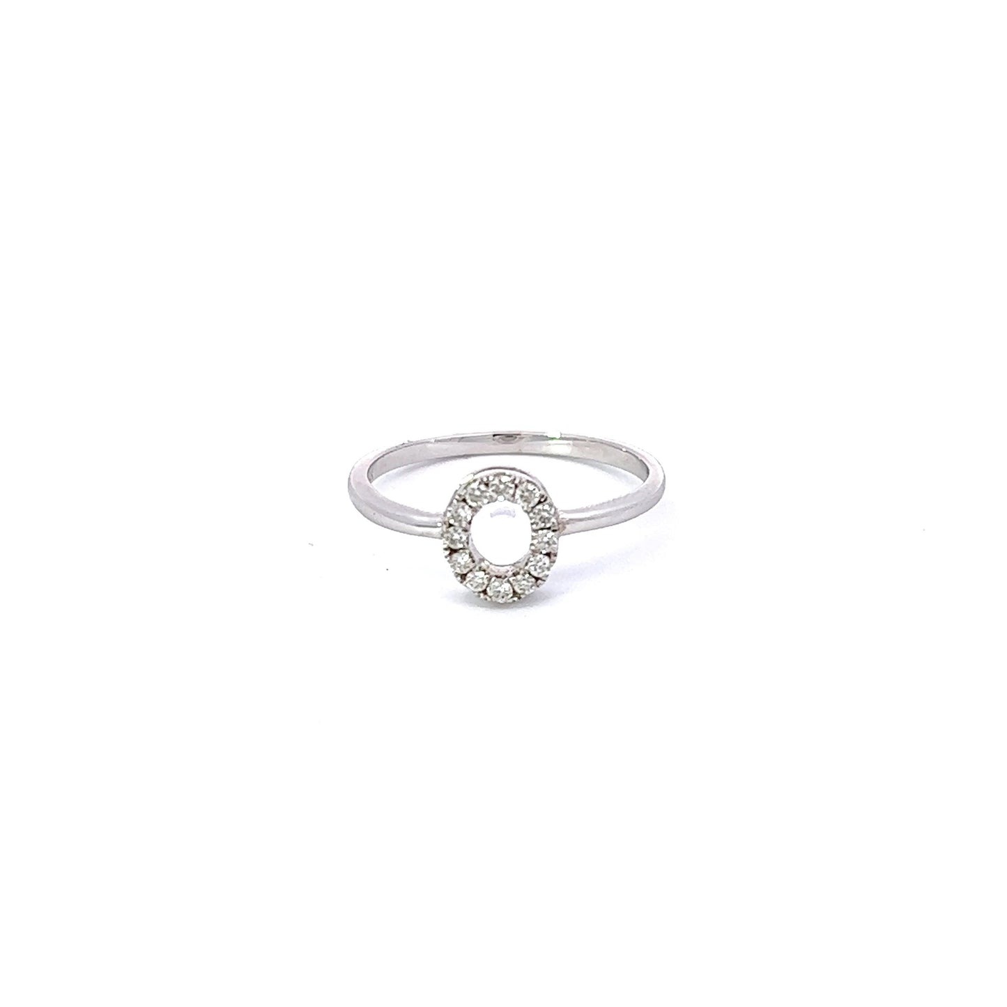 Lady's Ring w/ 12 Diamonds 14K White Gold