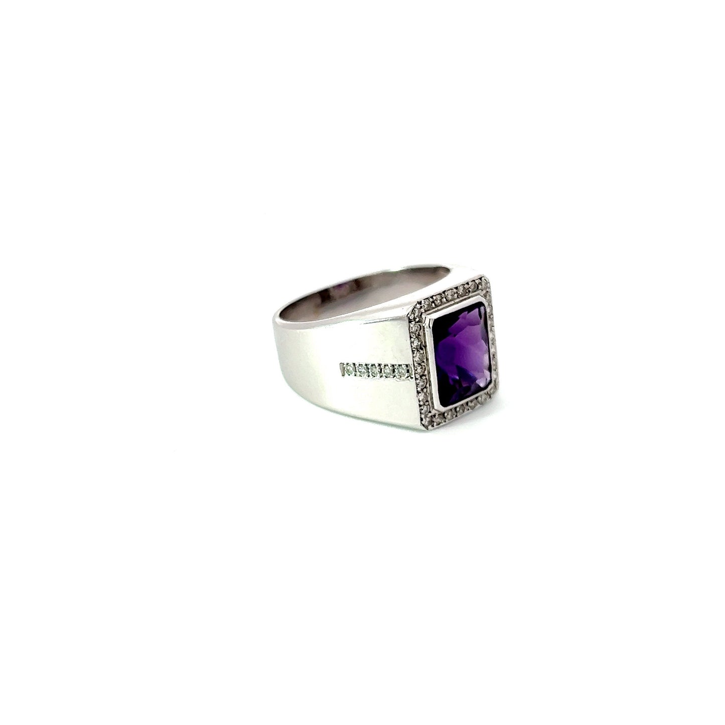 Ring w/ Amethyst & 38 Diamonds