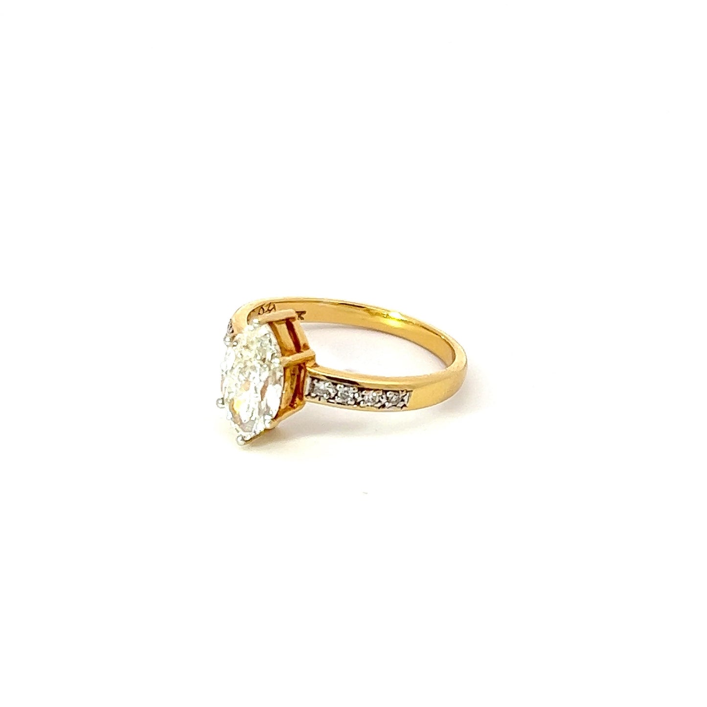 Ring w/ Marquise Diamond (1.21) & 8 Diamonds