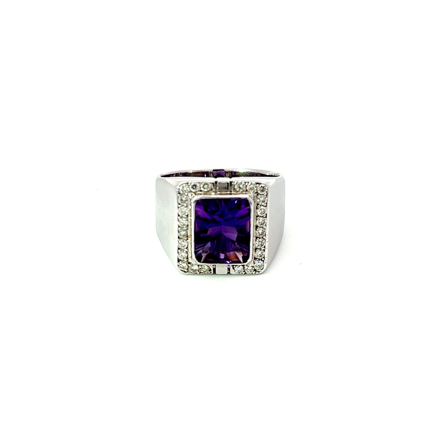 Men's Ring w/ Amethyst & 24 Diamonds