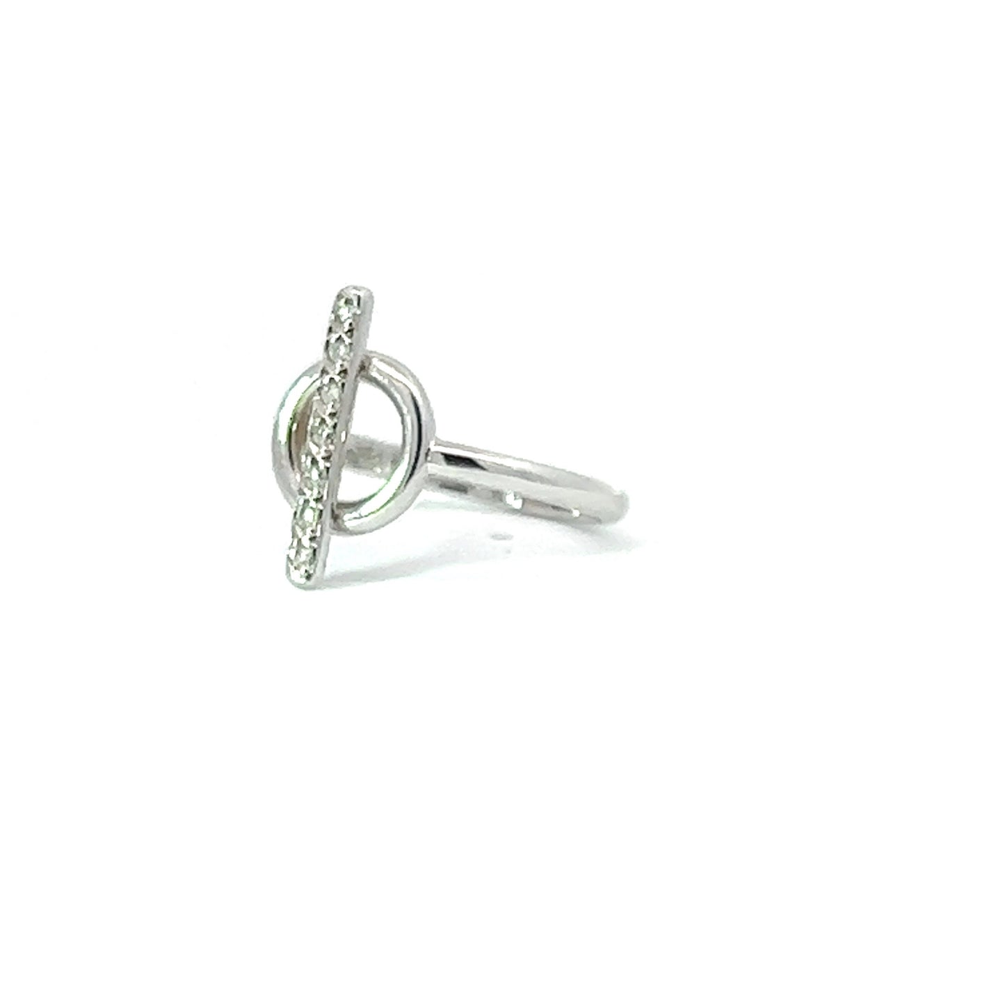 Lady's Ring w/ 7 Diamonds 14K White Gold