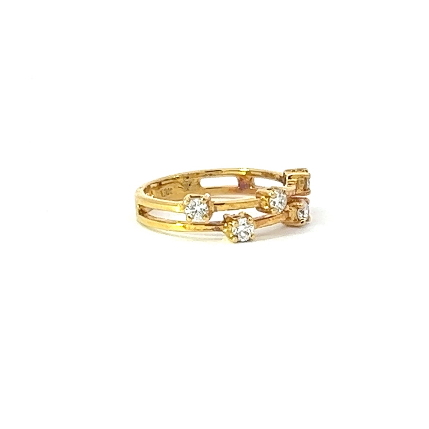 Lady's Ring w/ 5 Diamonds (.38) 18K Yellow Gold