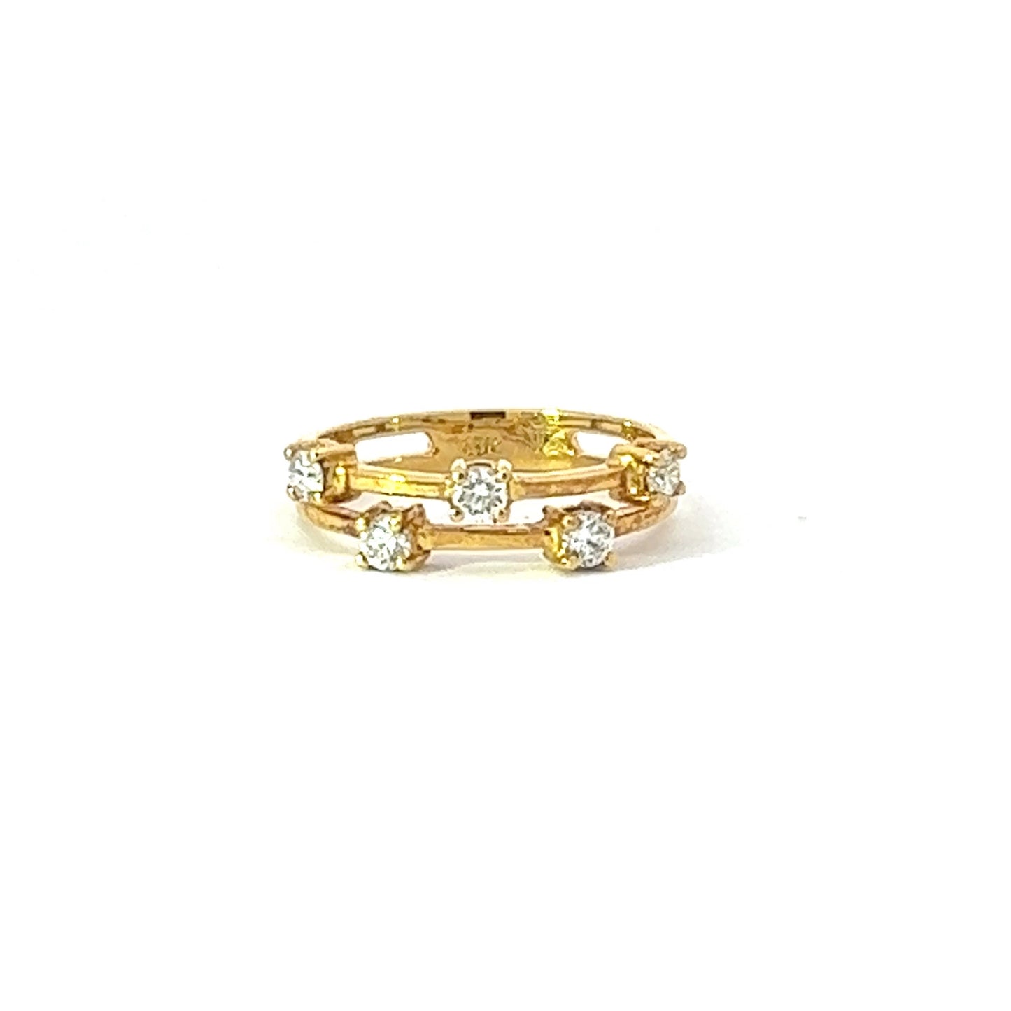 Lady's Ring w/ 5 Diamonds (.38) 18K Yellow Gold