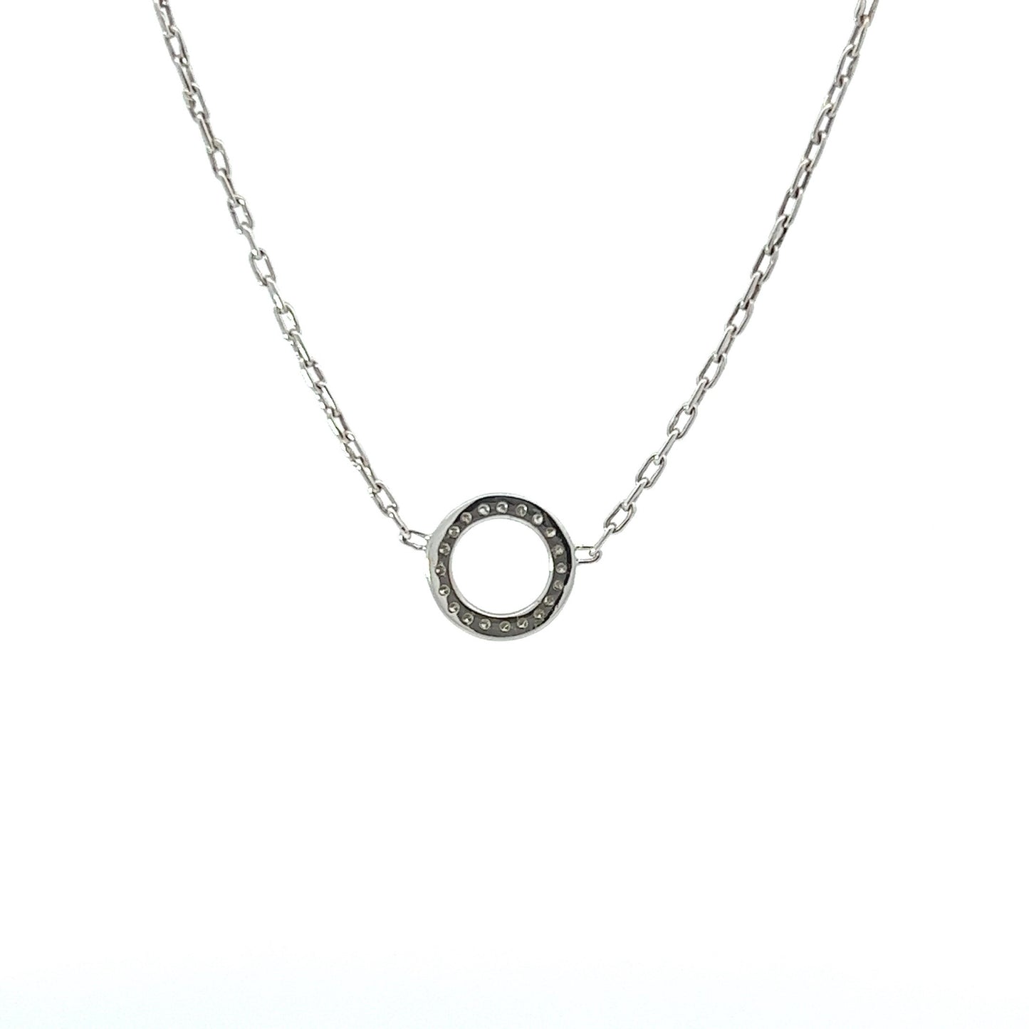 Necklace w/ 20 Diamonds 14K White Gold