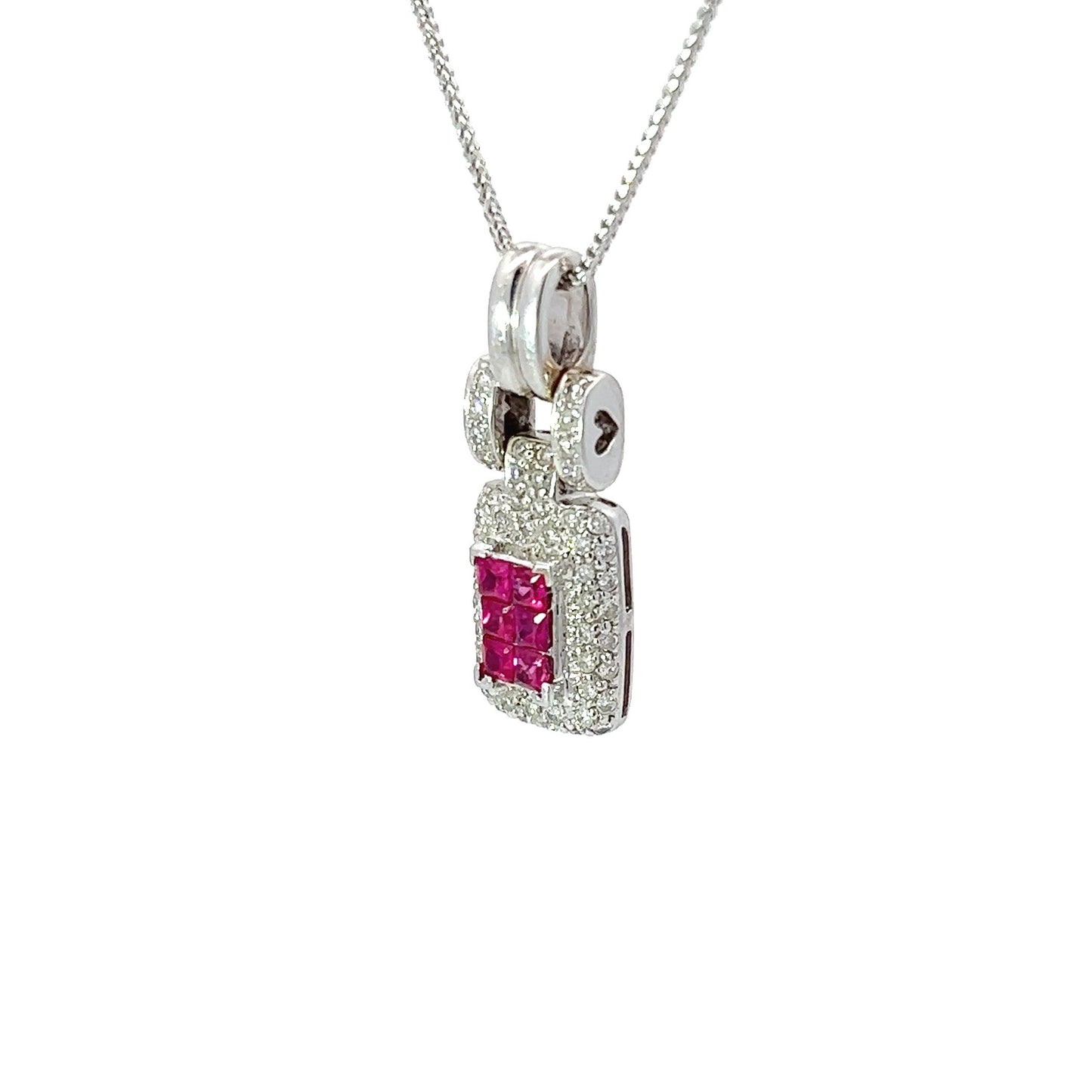 Pendant w/ 6 Colored Stones & 57 Diamonds