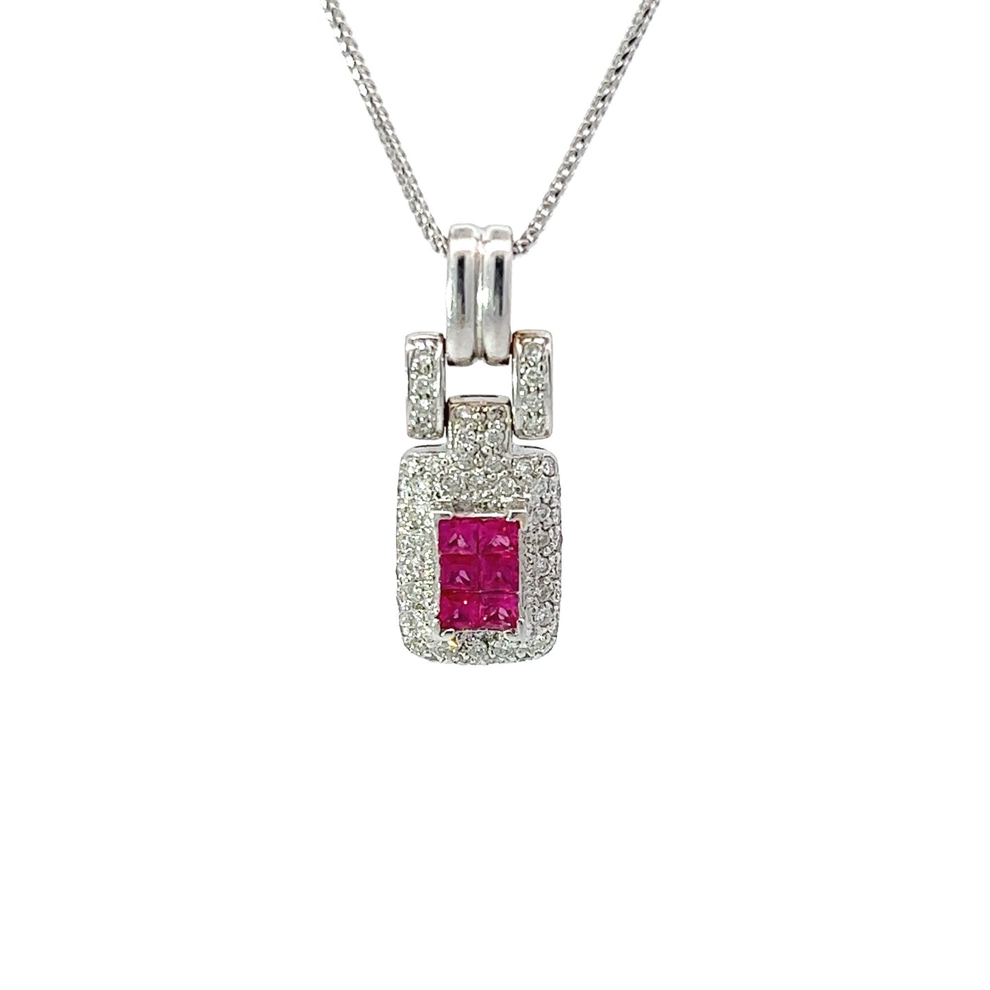 Pendant w/ 6 Colored Stones & 57 Diamonds