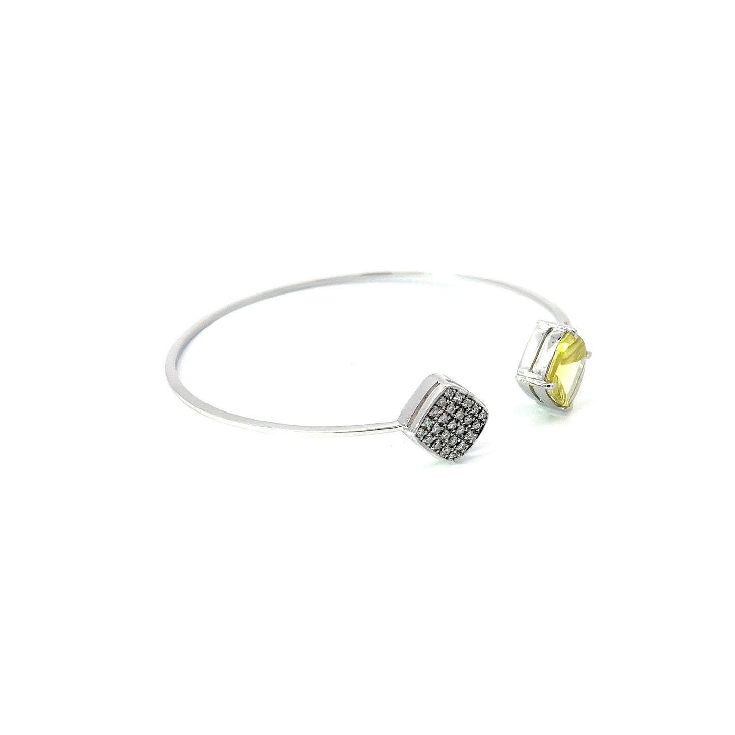 Bangle w/ Lemon Quartz & 25 Diamonds