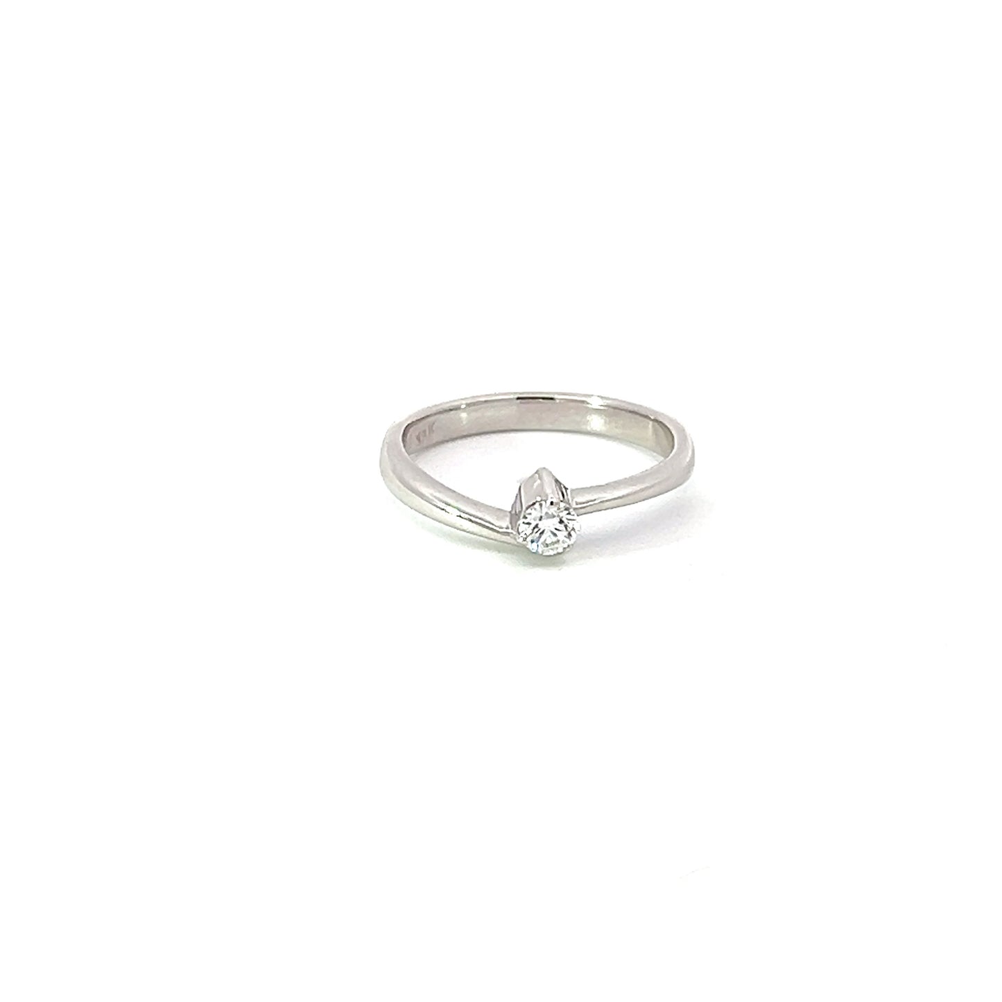 Engagement Ring w/ Diamond (.15 carat) 18K White Gold