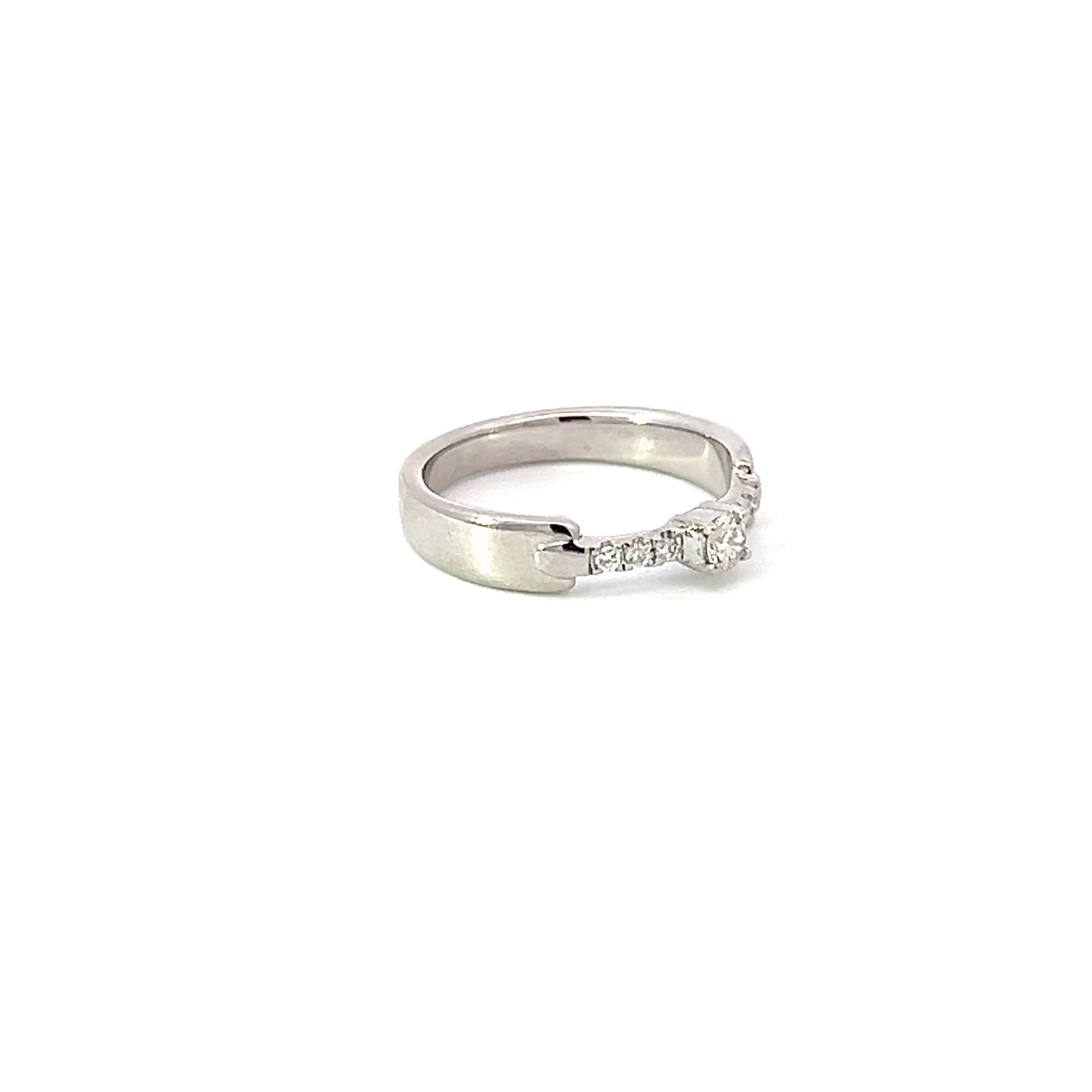 Engagement Ring w/ Diamond (.11 carat) & Side Diamonds 18K White Gold