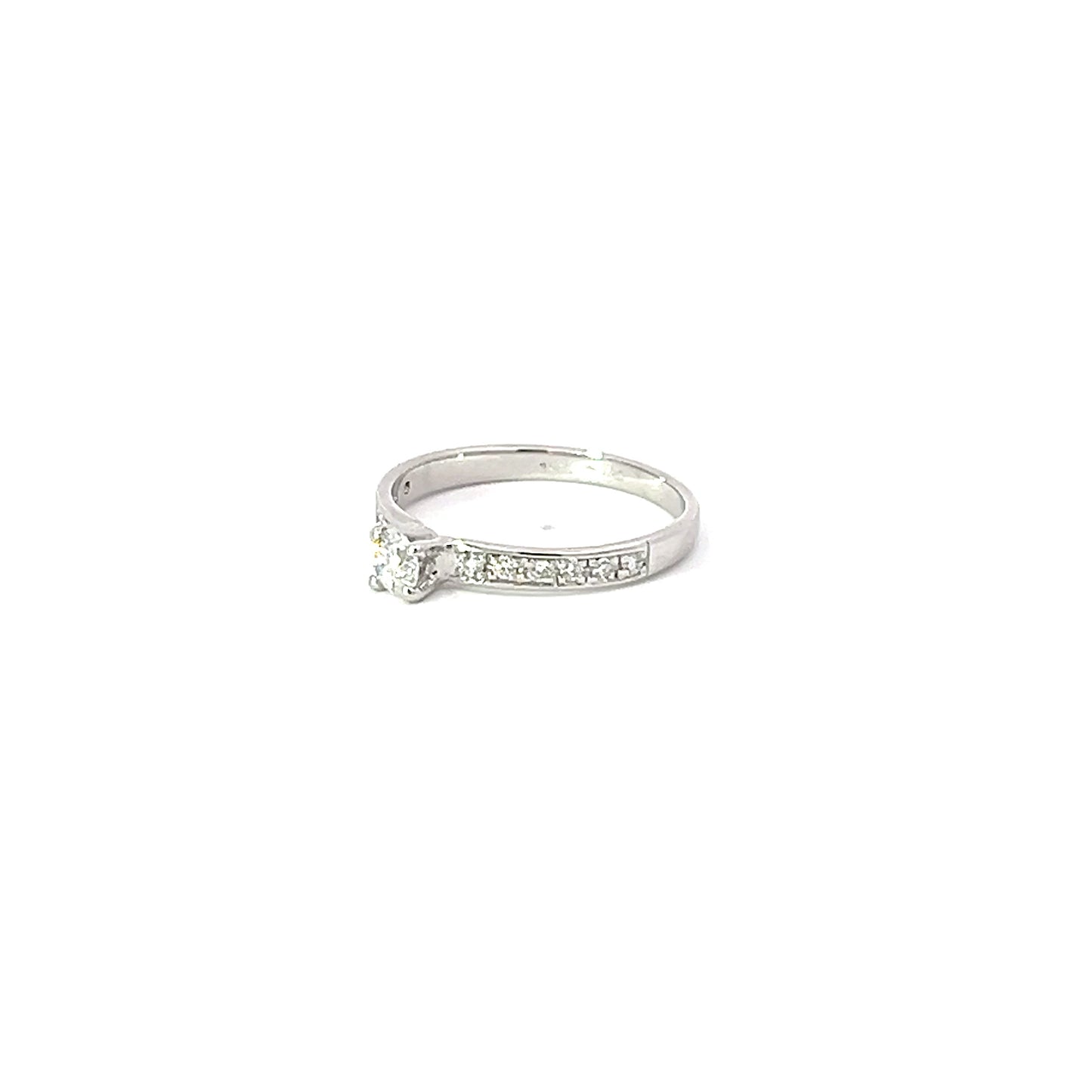 Engagement Ring w/ Diamond (.20 carat) & Side Diamonds 18K White Gold