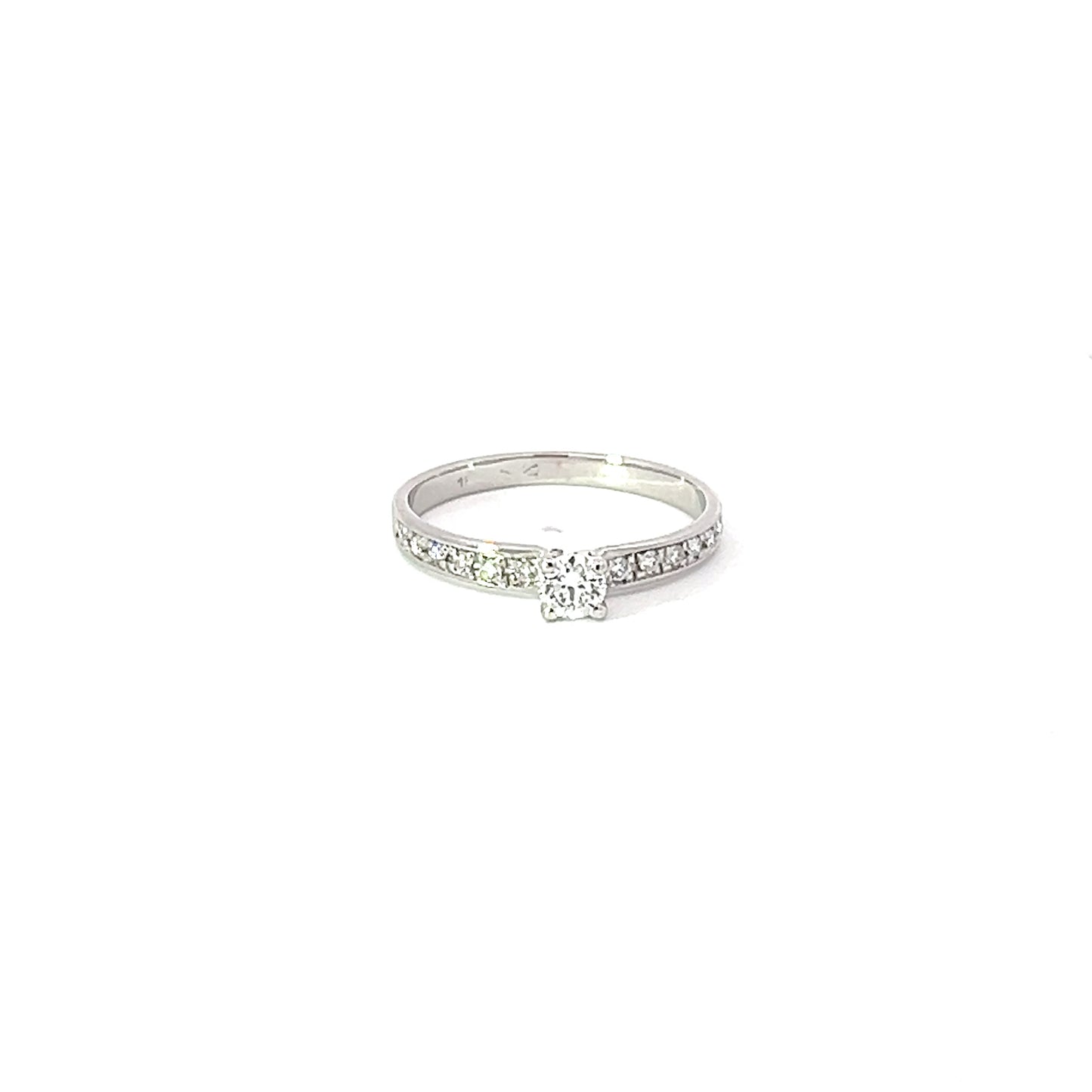 Engagement Ring w/ Diamond (.20 carat) & Side Diamonds 18K White Gold