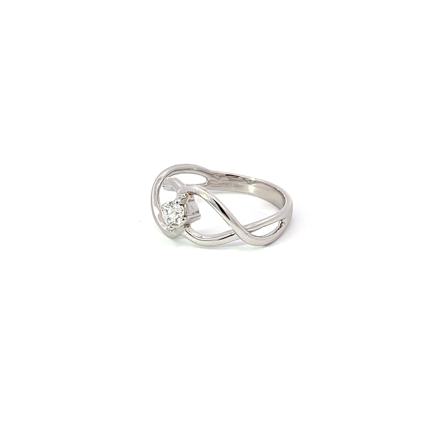 Engagement Ring w/ Diamond (.19 carat) 18K White Gold