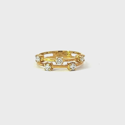 Lady's Ring w/ 5 Diamonds (.38) 18K Yellow Gold
