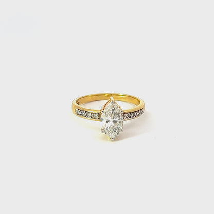 Ring w/ Marquise Diamond (1.21) & 8 Diamonds