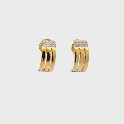Earrings w/ 48 Diamonds 14K Yellow Gold
