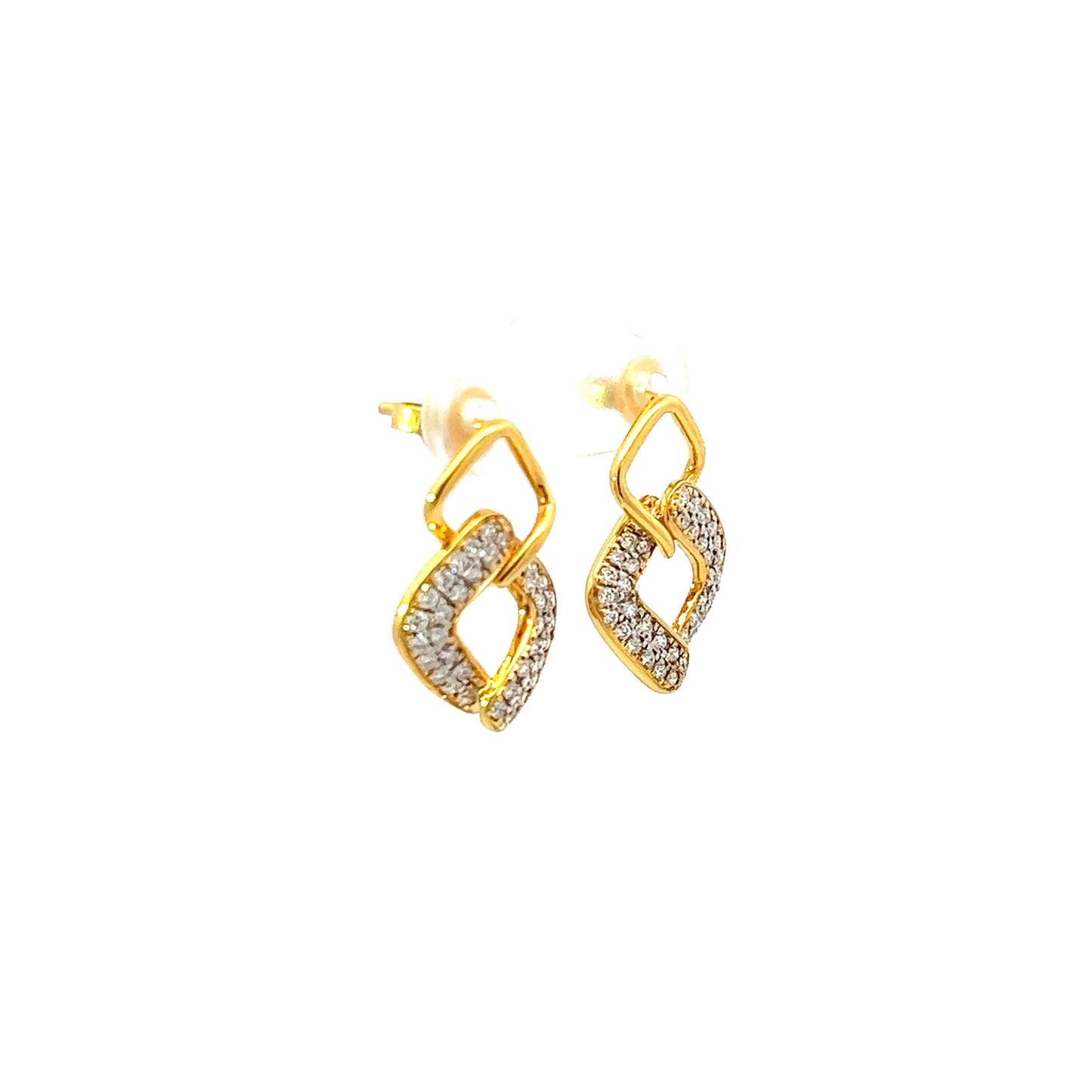 Earrings w/ 76 Diamonds VS 18K Yellow Gold