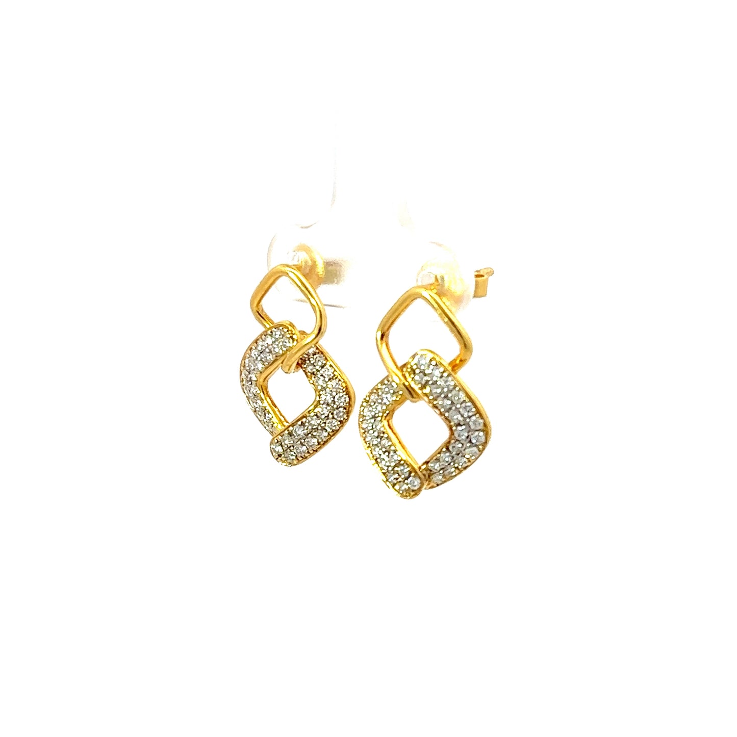 Earrings w/ 76 Diamonds VS 18K Yellow Gold