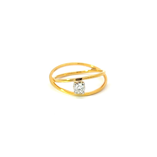 Lady's Ring w/ Diamond (.19 carat) 18K Yellow Gold