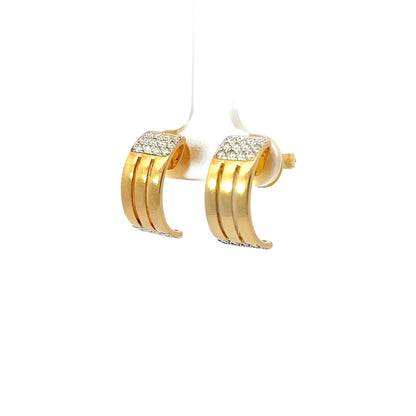 Earrings w/ 48 Diamonds 14K Yellow Gold