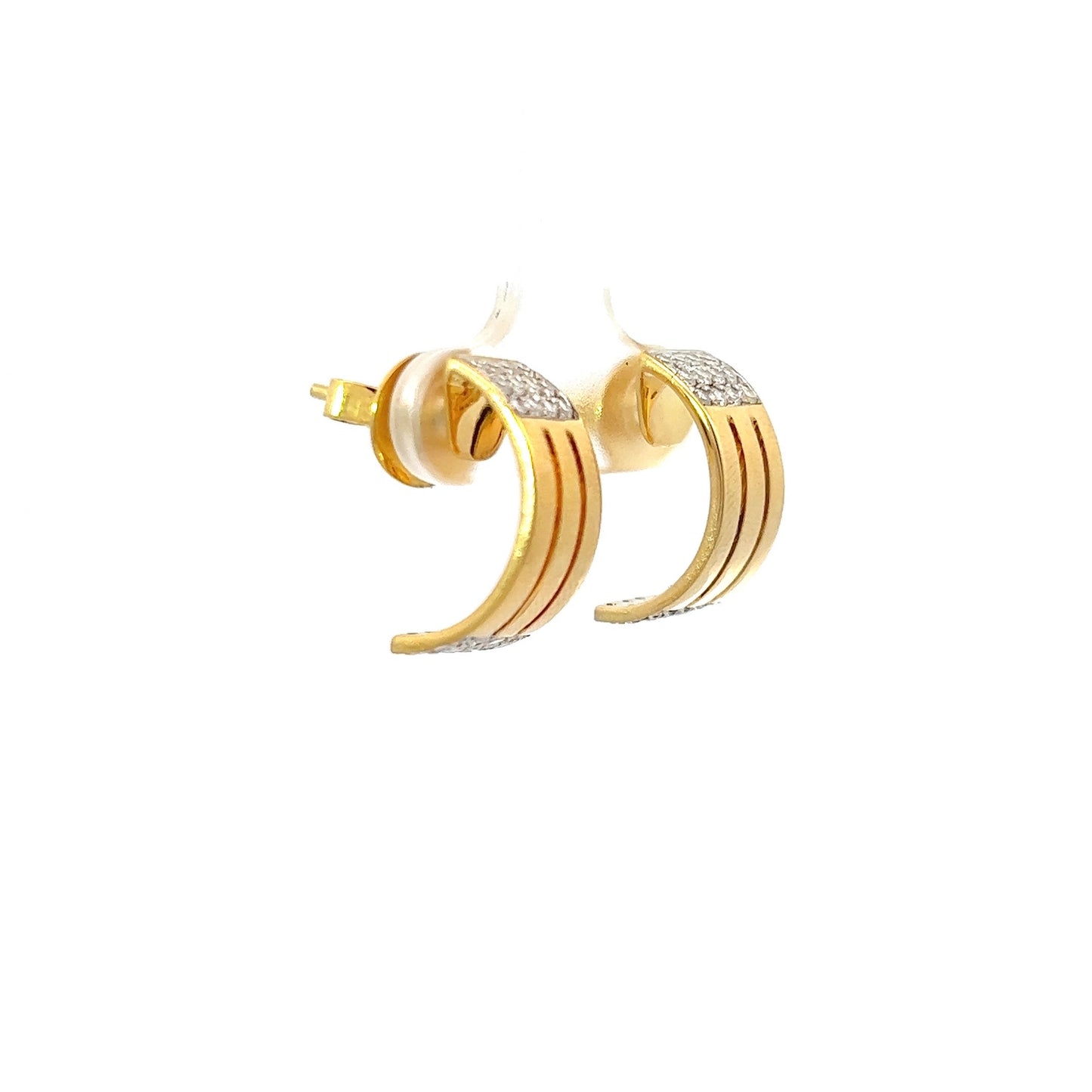 Earrings w/ 48 Diamonds 14K Yellow Gold