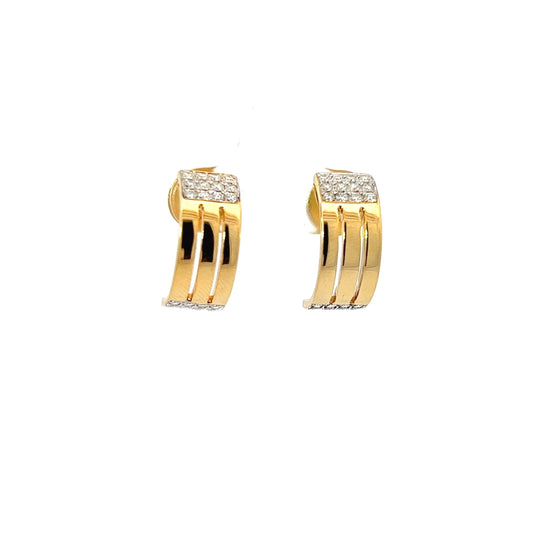 Earrings w/ 48 Diamonds 14K Yellow Gold