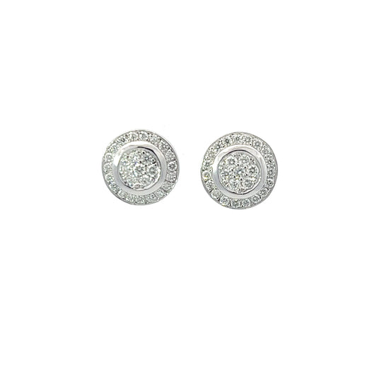 Earrings w/ 14 Diamonds & 38 Side Diamonds