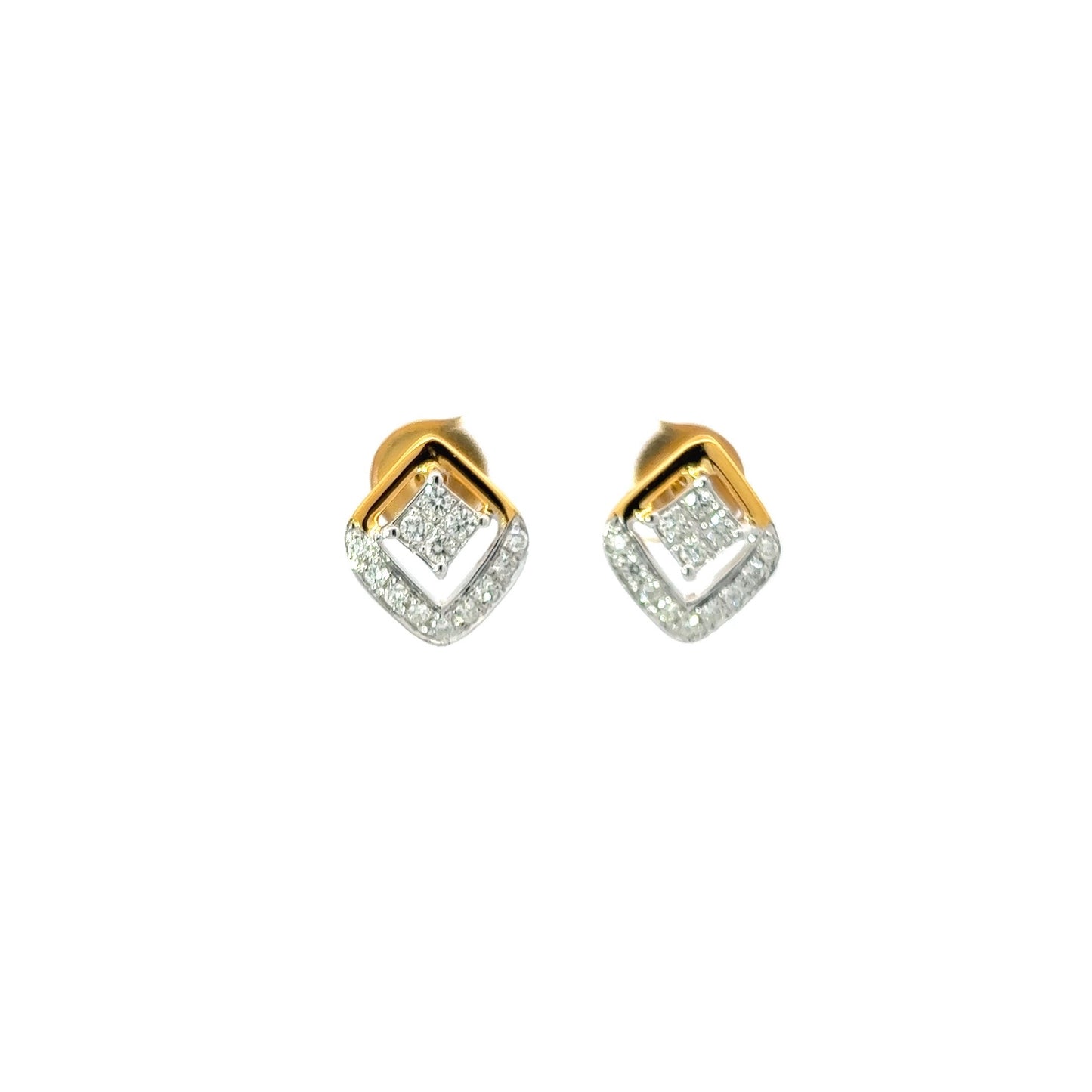 Earrings w/ 8 Diamonds & 18 Side Diamonds