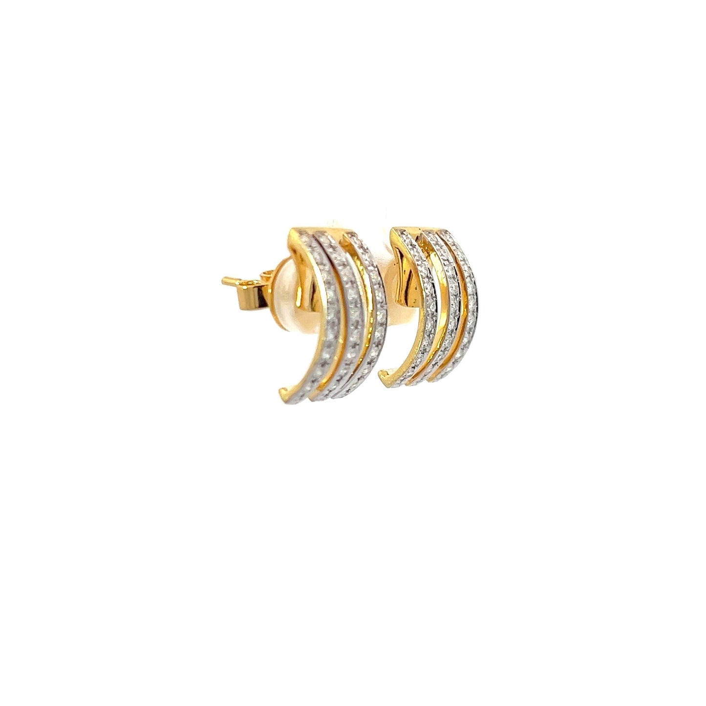 Earrings w/ 54 Diamonds 14K Yellow Gold