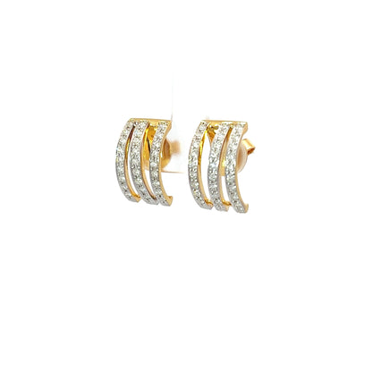 Earrings w/ 54 Diamonds 14K Yellow Gold