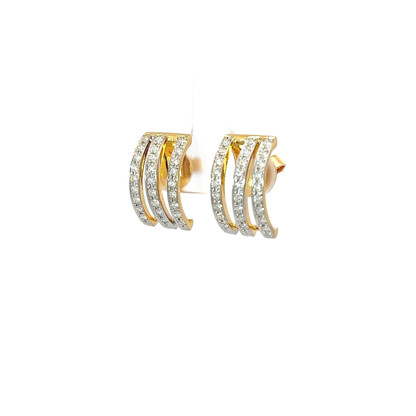 Earrings w/ 54 Diamonds 14K Yellow Gold