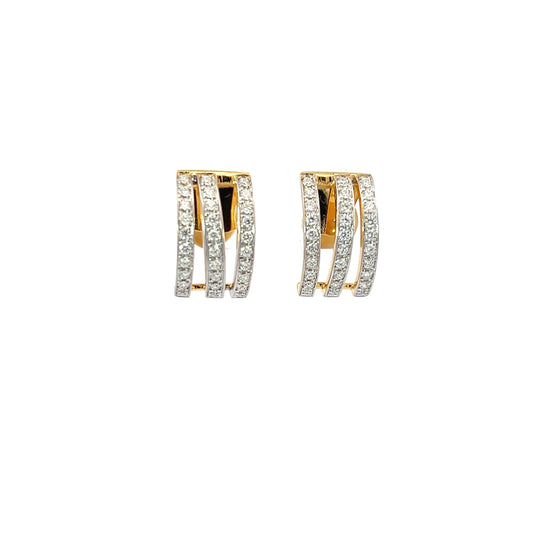 Earrings w/ 54 Diamonds 14K Yellow Gold