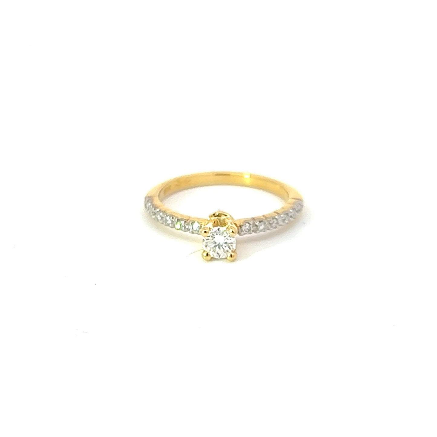 Engagement Ring w/ Diamond (.25) SI (J/H) EX VG & 12 Diamonds