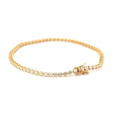 Tennis Bracelet w/ 67 Diamonds 18K Yellow Gold