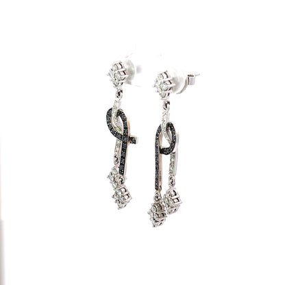 Earrings w/ 36 Diamonds & 28 Black Diamonds