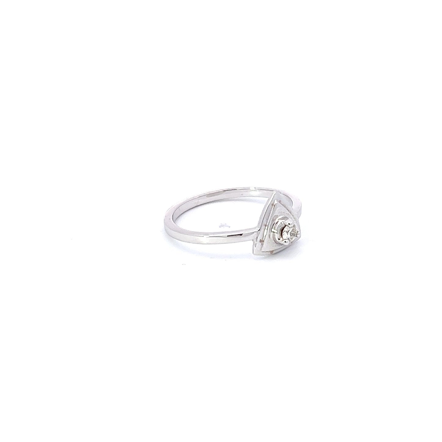Lady's Ring w/ Diamond 18K White Gold