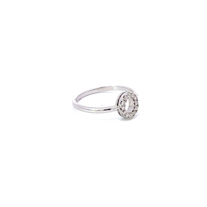 Lady's Ring w/ 12 Diamonds 14K White Gold