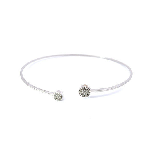 Bangle w/ 19 Diamonds 14K White Gold