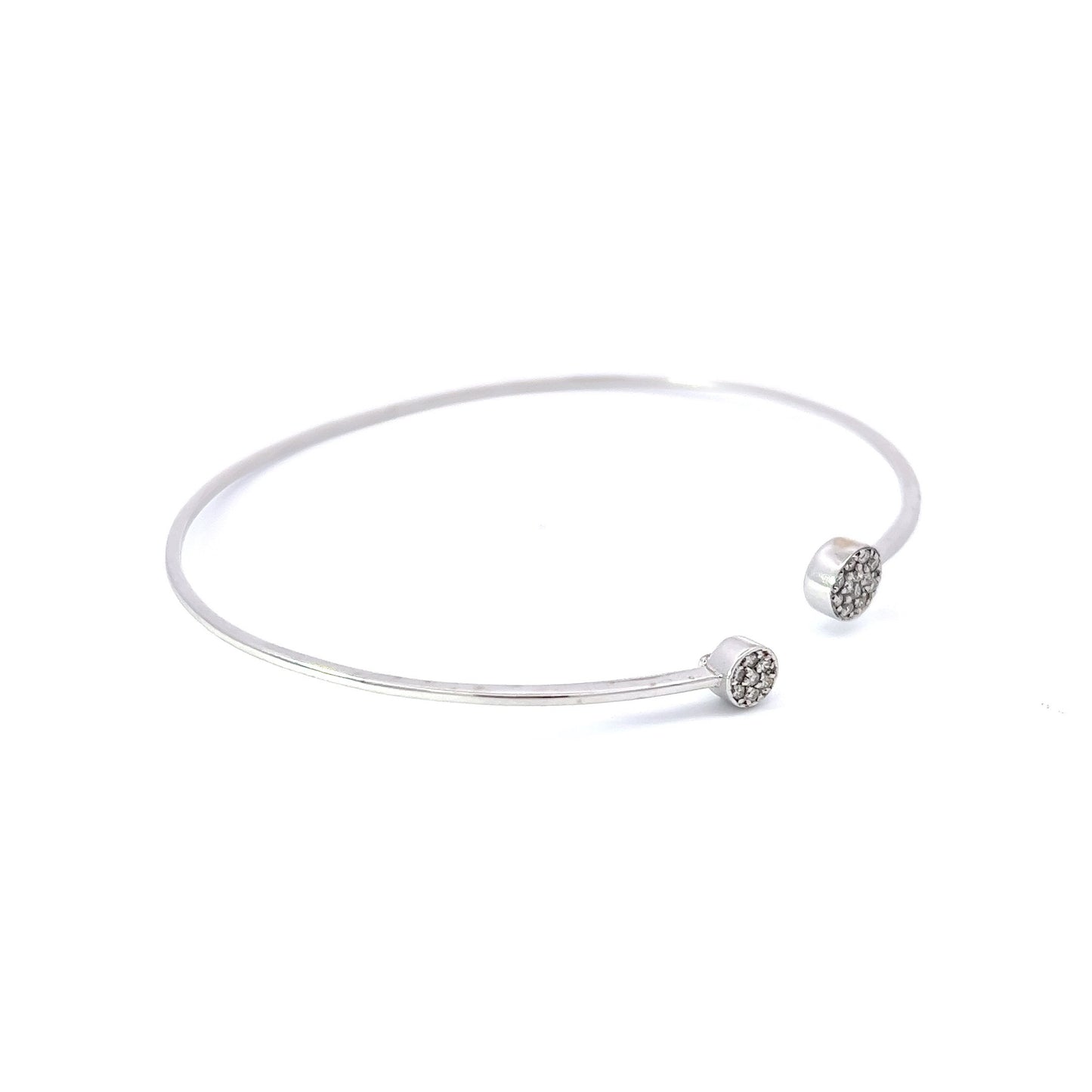 Bangle w/ 19 Diamonds 14K White Gold