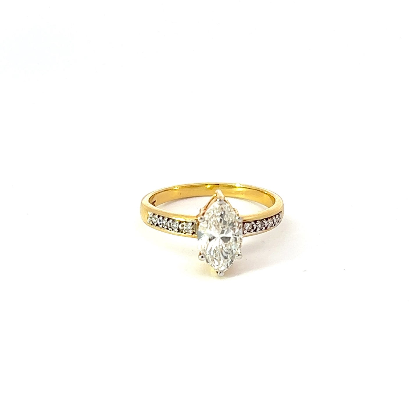 Ring w/ Marquise Diamond (1.21) & 8 Diamonds