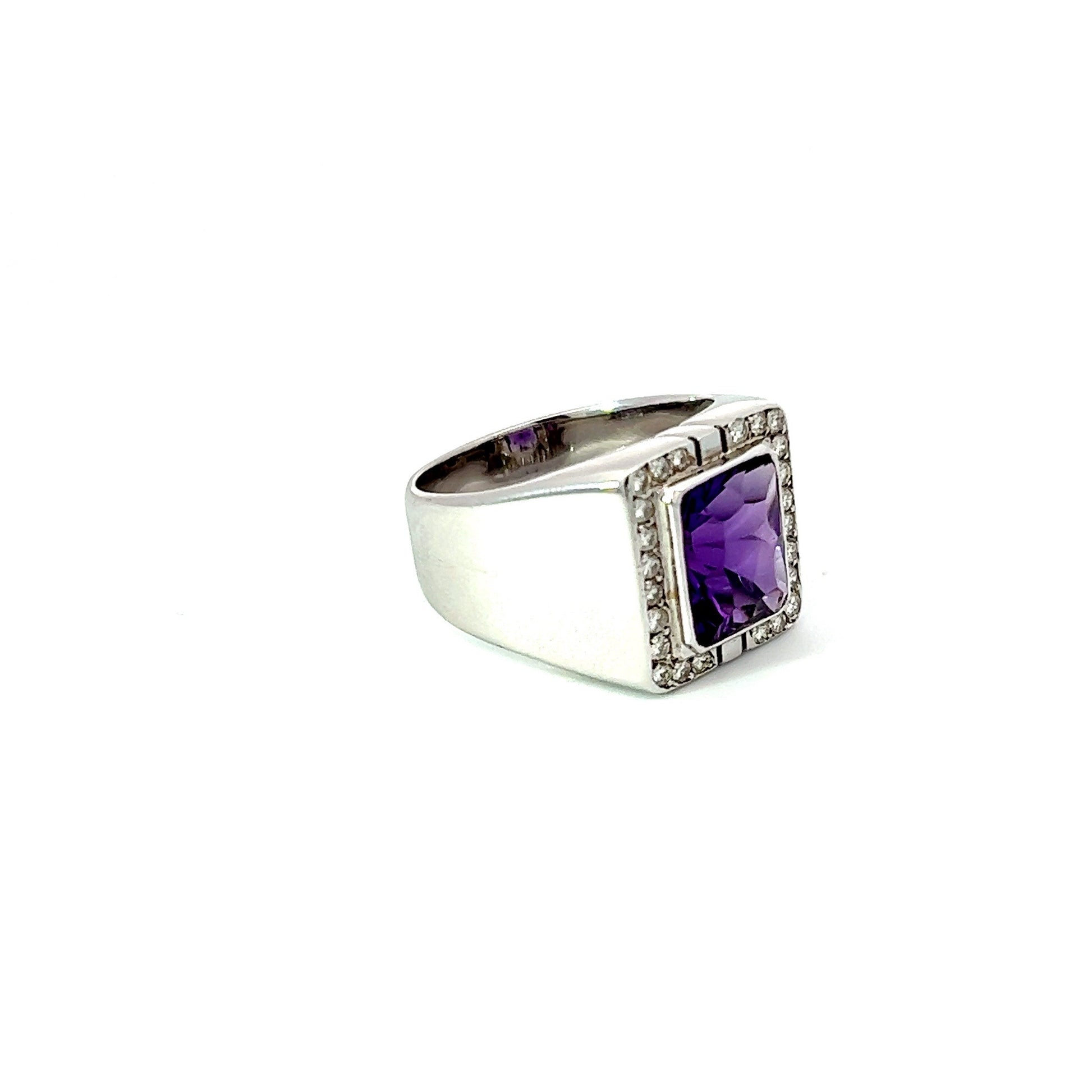 Men's Ring w/ Amethyst 24 Diamonds – ACME JEWELRY