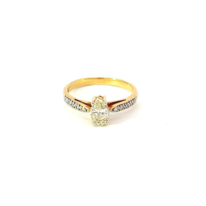 Ring w/ Marquise Diamond (.58) & 10 Diamonds