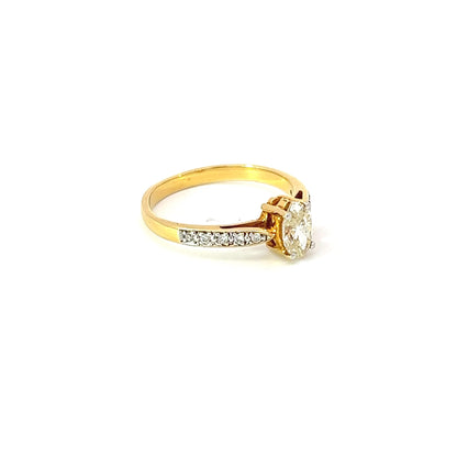 Ring w/ Marquise Diamond (.58) & 10 Diamonds
