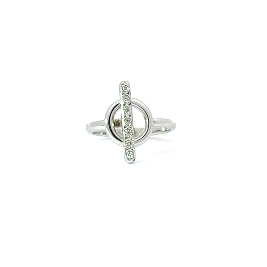 Lady's Ring w/ 7 Diamonds 14K White Gold