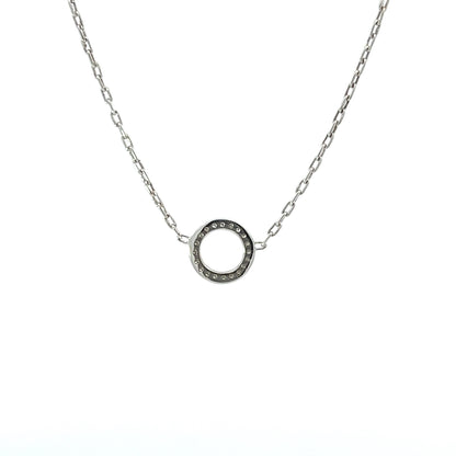 Necklace w/ 20 Diamonds 14K White Gold