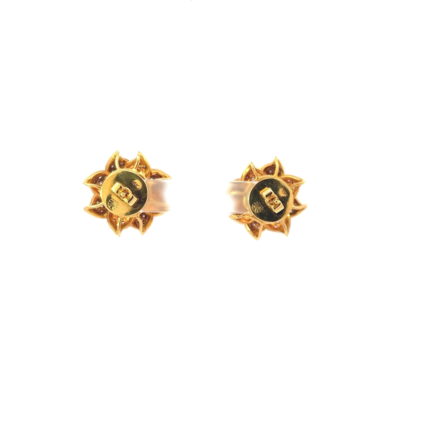 Earrings w/ 2 Colored Stones & 115 Diamonds